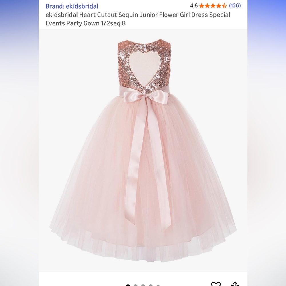 Sparkling Pink Tulle Dress with Satin Bow - Picture 2 of 9